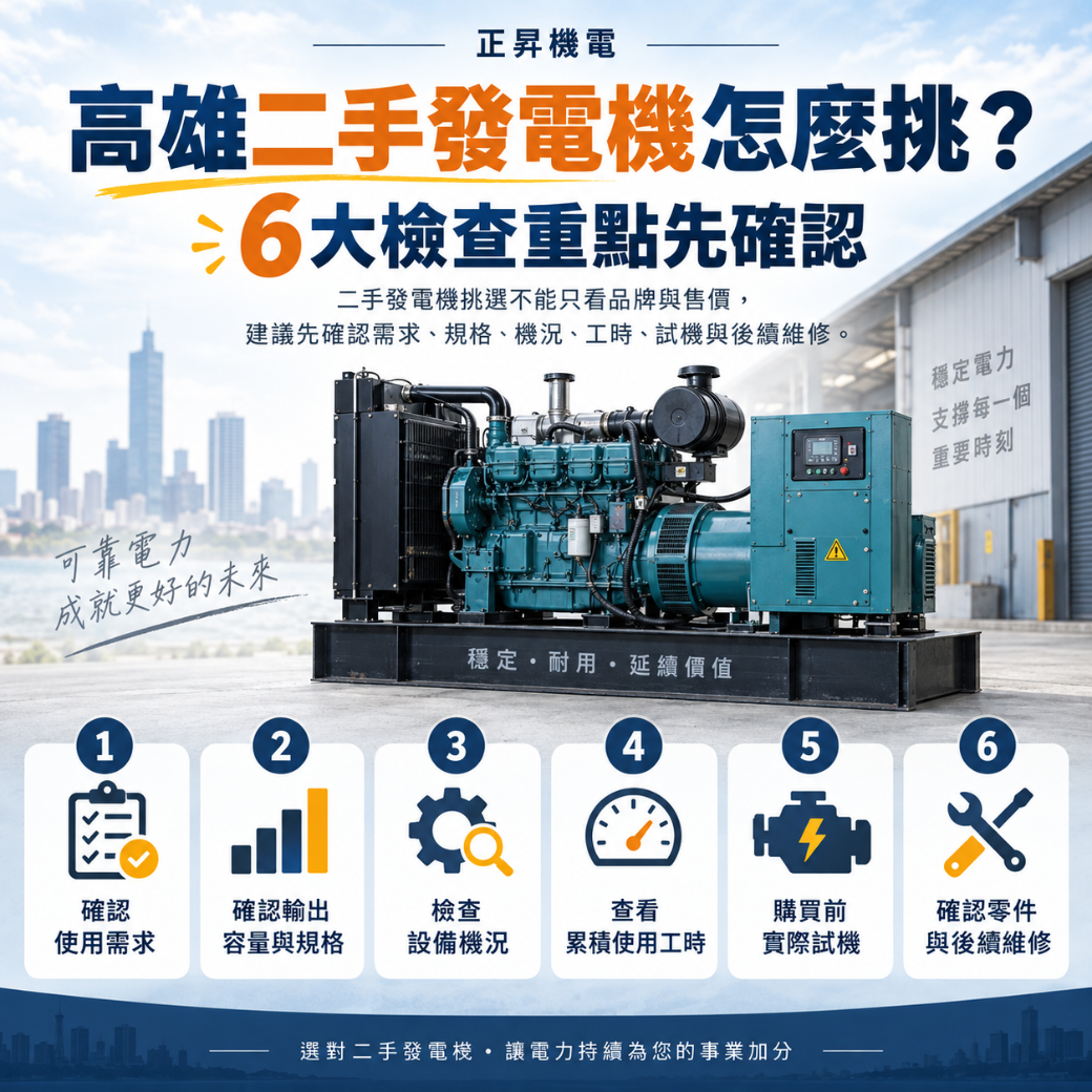 高雄二手發電機6大挑選重點