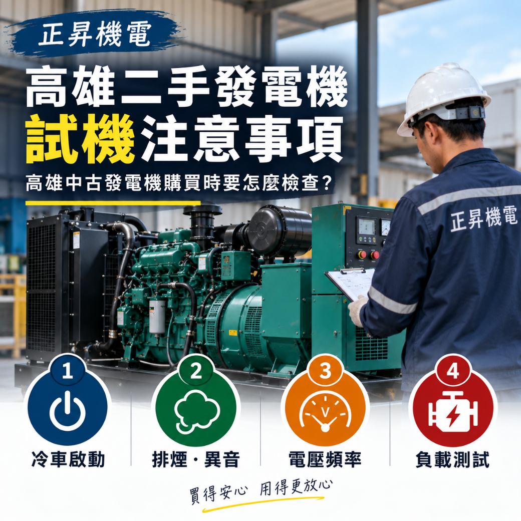 高雄二手發電機試機注意事項