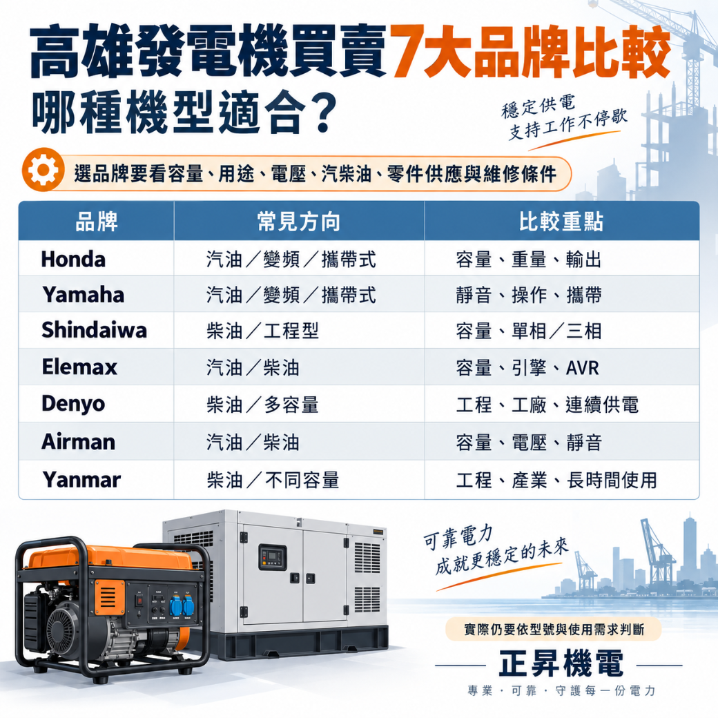 高雄發電機買賣