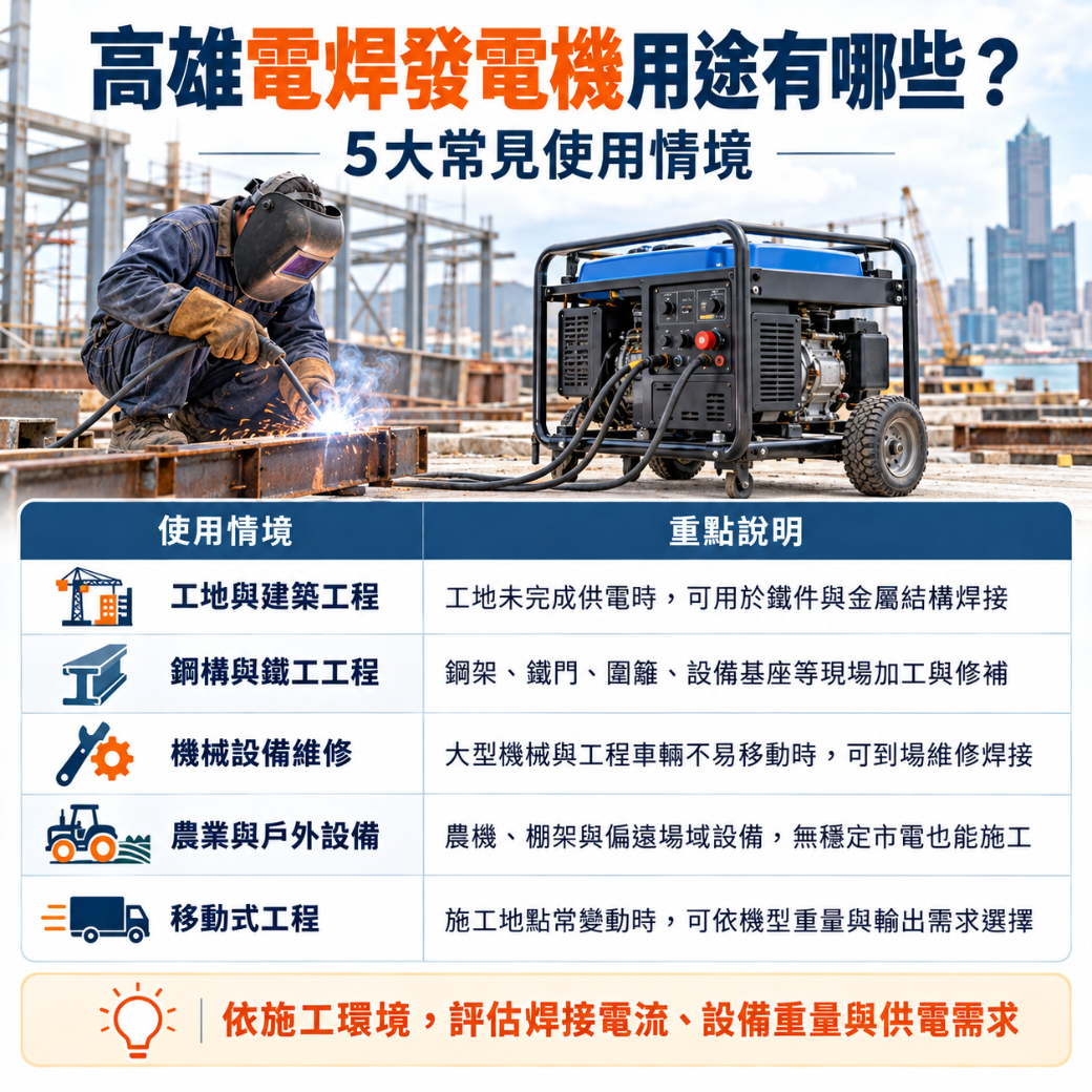 高雄電焊發電機 高雄電焊發電機用途