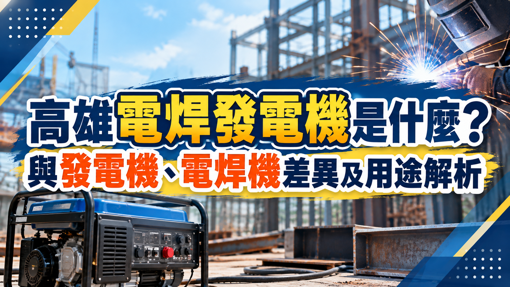 高雄電焊發電機是什麼？與發電機、電焊機差異及用途解析